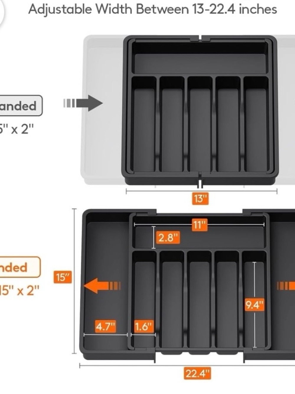 Expandable silverware drawer - Picture 4 of 4